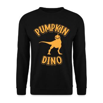 Halloween Dinosaur with Pumpkin I Funny Pumpkin Di - Unisex Sweatshirt - black - Front - Alina (178cm) & Michal (187cm)