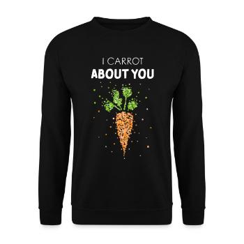 I carrot about you Karotte Kostümersatz Karneval - Unisex Pullover - Schwarz - Vorne - Alina (178cm) & Michal (187cm)