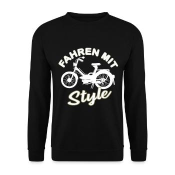 Moped Ride Mokick Scooter Moped Mechatronics Technician - Unisex Sweatshirt - black - Front - Alina (178cm) & Michal (187cm)