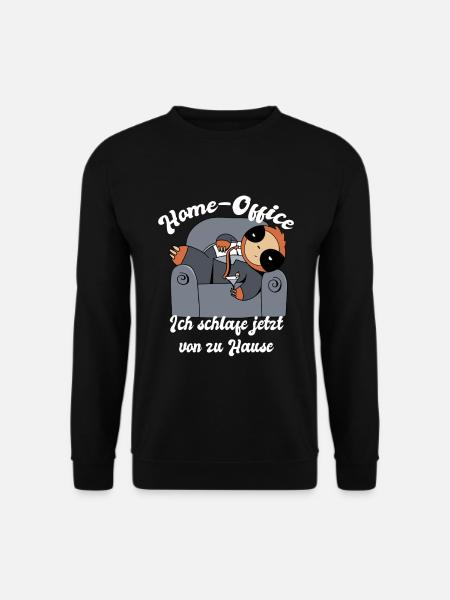 Faultier Home Office Ich Schlafe Jetzt Von Zuhause - Unisex Pullover - Schwarz