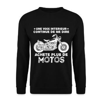 une voix intérieure Motos| Motard - Sweat-shirt Unisexe - noir - Devant - Alina (178cm) & Michal (187cm)
