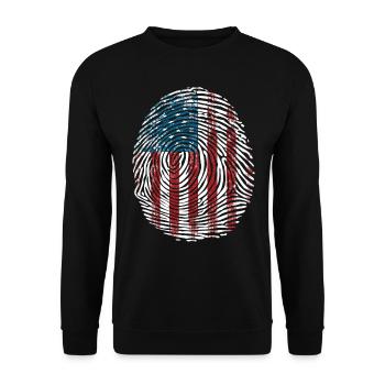 Amerikanischer Flagge USA United States Of America - Unisex Pullover - Schwarz - Vorne - Alina (178cm) & Michal (187cm)