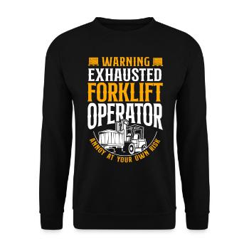 Certified Forklift Truck Operator - Unisex Pullover - Schwarz - Vorne - Alina (178cm) & Michal (187cm)