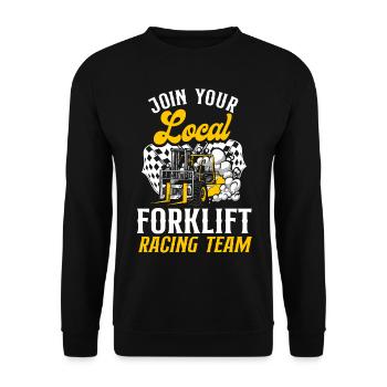 Certified Forklift Truck Operator - Unisex Sweatshirt - black - Front - Alina (178cm) & Michal (187cm)