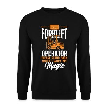 Certified Forklift Truck Operator - Unisex Pullover - Schwarz - Vorne - Alina (178cm) & Michal (187cm)