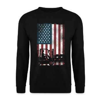 Certified Forklift Truck Operator - Unisex Pullover - Schwarz - Vorne - Alina (178cm) & Michal (187cm)