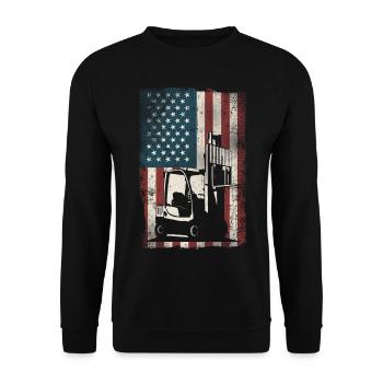 Certified Forklift Truck Operator - Unisex Pullover - Schwarz - Vorne - Alina (178cm) & Michal (187cm)