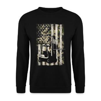 Certified Forklift Truck Operator - Unisex Pullover - Schwarz - Vorne - Alina (178cm) & Michal (187cm)