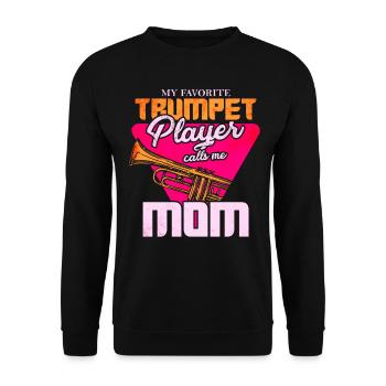 Trumpet Mother Trumpets Instrument - Unisex Sweatshirt - black - Front - Alina (178cm) & Michal (187cm)