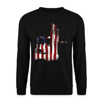Certified Forklift Truck Operator - Unisex Pullover - Schwarz - Vorne - Alina (178cm) & Michal (187cm)