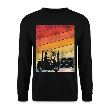 Certified Forklift Truck Operator - Unisex Sweatshirt - black - Front - Alina (178cm) & Michal (187cm)
