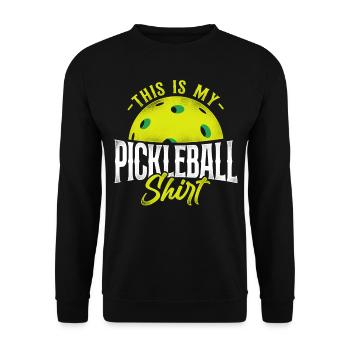 Pickleball C’est mon pickleball - Sweat-shirt Unisexe - noir - Devant - Alina (178cm) & Michal (187cm)