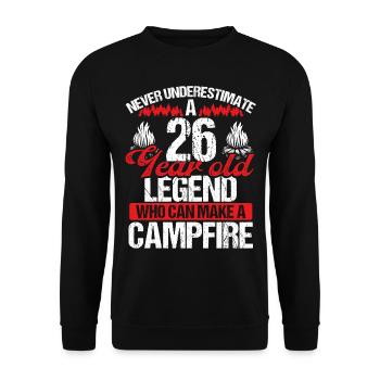 26 Year Old Camper Scouting Scout 26 Birthday - Unisex Sweatshirt - black - Front - Alina (178cm) & Michal (187cm)