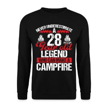 28 Year Old Camper Scouting Scout 28 Birthday - Unisex Sweatshirt - black - Front - Alina (178cm) & Michal (187cm)