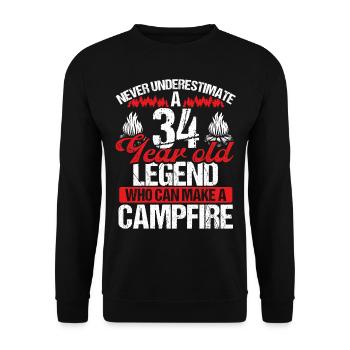 34 Year Old Camper Scouting Scout 34 Birthday - Unisex Sweatshirt - black - Front - Alina (178cm) & Michal (187cm)