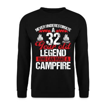 32 Year Old Camper Scouting Scout 32 Birthday - Unisex Sweatshirt - black - Front - Alina (178cm) & Michal (187cm)