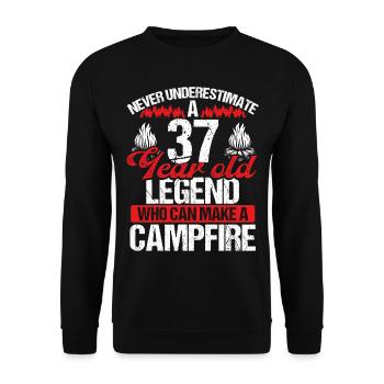 37 Year Old Camper Scouting Scout 37 Birthday - Unisex Sweatshirt - black - Front - Alina (178cm) & Michal (187cm)