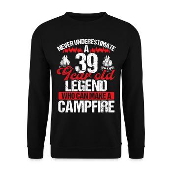 39 Year Old Camper Scouting Scout 39 Birthday - Unisex Sweatshirt - black - Front - Alina (178cm) & Michal (187cm)