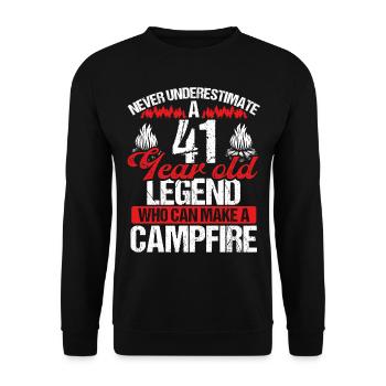 41 Year Old Camper Scouting Scout 41 Birthday - Unisex Sweatshirt - black - Front - Alina (178cm) & Michal (187cm)