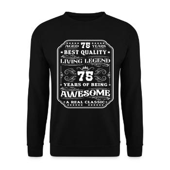 75 birthday 75 years man 75 years legendary 75 - Unisex Sweatshirt - black - Front - Alina (178cm) & Michal (187cm)
