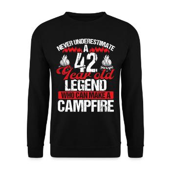 42 Year Old Camper Scouting Scout 42 Birthday - Unisex Sweatshirt - black - Front - Alina (178cm) & Michal (187cm)