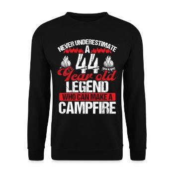 44 Year Old Camper Scouting Scout 44 Birthday - Unisex Sweatshirt - black - Front - Alina (178cm) & Michal (187cm)