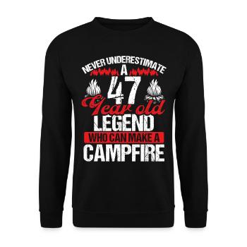 47 Year Old Camper Scouting Scout 47 Birthday - Unisex Sweatshirt - black - Front - Alina (178cm) & Michal (187cm)