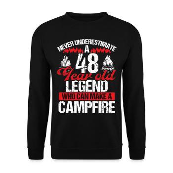48 Year Old Camper Scouting Scout 48 Birthday - Unisex Sweatshirt - black - Front - Alina (178cm) & Michal (187cm)