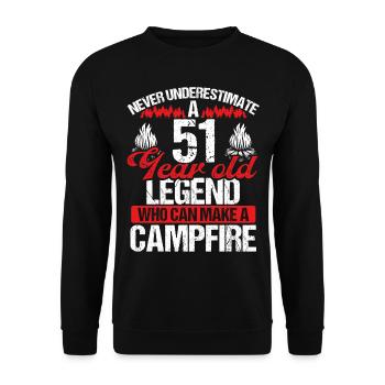 51 Year Old Camper Scouting Scout 51 Birthday - Unisex Sweatshirt - black - Front - Alina (178cm) & Michal (187cm)
