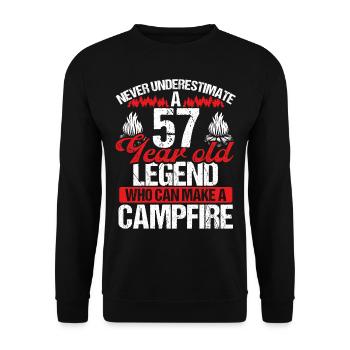 57 Year Old Camper Scouting Scout 57 Birthday - Unisex Sweatshirt - black - Front - Alina (178cm) & Michal (187cm)