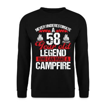 58 Year Old Camper Scouting Scout 58 Birthday - Unisex Sweatshirt - black - Front - Alina (178cm) & Michal (187cm)