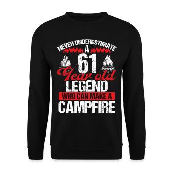 61 Year Old Camper Scouting Scout 61 Birthday - Unisex Sweatshirt - black - Front - Alina (178cm) & Michal (187cm)