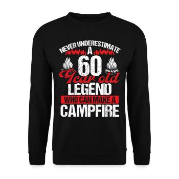 60 Year Old Camper Scouting Scout 60 Birthday - Unisex Pullover - Schwarz - Vorne - Alina (178cm) & Michal (187cm)