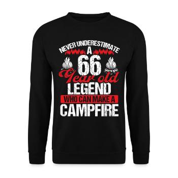 66 Year Old Camper Scouting Scout 66 Birthday - Unisex Sweatshirt - black - Front - Alina (178cm) & Michal (187cm)