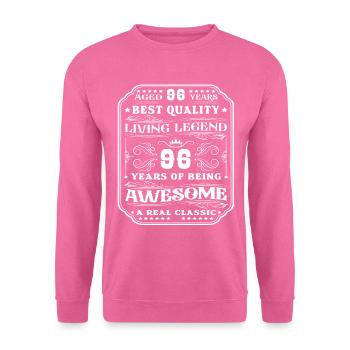 96 Geburtstag 96 Jahre Mann 96 jahre legende 96 - Unisex Pullover - Pink - Vorne