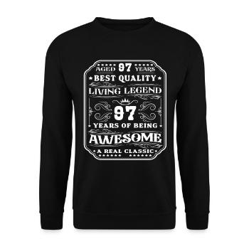 97 Birthday 97 years Man 97 years legendary 97 - Unisex Sweatshirt - black - Front - Alina (178cm) & Michal (187cm)