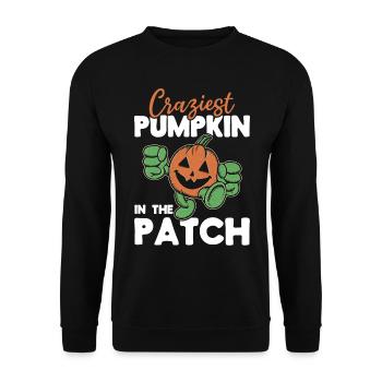 Halloween Craziest Pumpkin Dans Le Patch I Hallowee - Sweat-shirt Unisexe - noir - Devant - Alina (178cm) & Michal (187cm)
