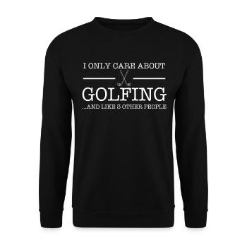 Golf Spieler Spruch Geschenkidee - Unisex Pullover - Schwarz - Vorne - Alina (178cm) & Michal (187cm)