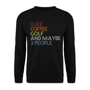 Golf Spieler Spruch Geschenkidee - Unisex Pullover - Schwarz - Vorne - Alina (178cm) & Michal (187cm)