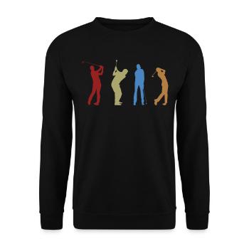 Golf Spieler Spruch Geschenkidee - Unisex Pullover - Schwarz - Vorne - Alina (178cm) & Michal (187cm)