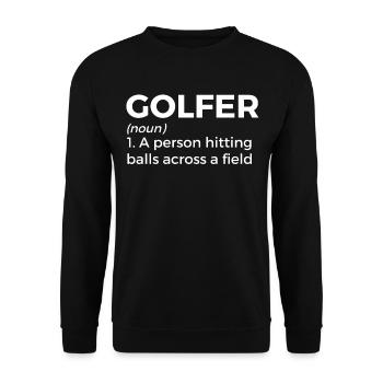 Golf Spieler Spruch Geschenkidee - Unisex Pullover - Schwarz - Vorne - Alina (178cm) & Michal (187cm)
