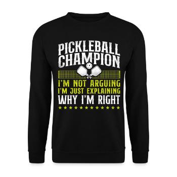 Pickleball Pickleball Champion I'm - Unisex Pullover - Schwarz - Vorne - Alina (178cm) & Michal (187cm)