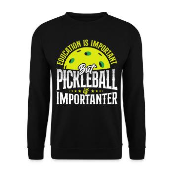 Pickleball Education Is Important - Unisex Pullover - Schwarz - Vorne - Alina (178cm) & Michal (187cm)
