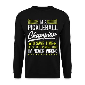 Pickleball Je suis un Pickleball - Sweat-shirt Unisexe - noir - Devant - Alina (178cm) & Michal (187cm)