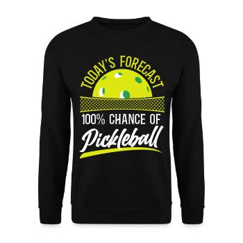 Pickleball Today's Forecast 100% - Unisex Pullover - Schwarz - Vorne - Alina (178cm) & Michal (187cm)