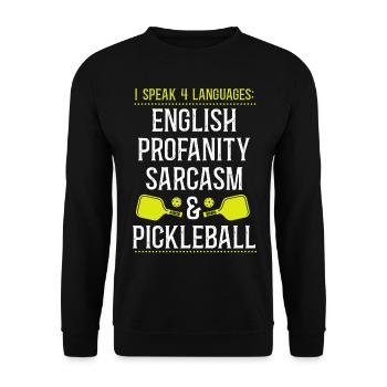 Pickleball I Speak 4 Languages - Unisex Sweatshirt - black - Front - Alina (178cm) & Michal (187cm)