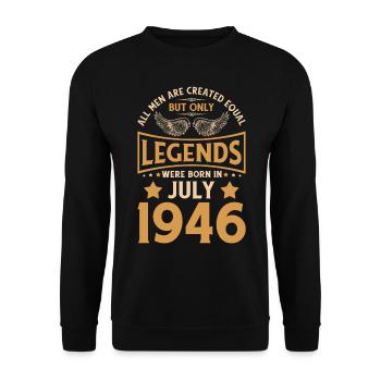 Geburtstag Die Legenden wurden im Juli 1946 gebore - Unisex Pullover - Schwarz - Vorne - Alina (178cm) & Michal (187cm)