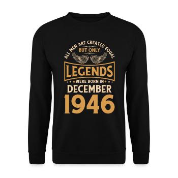 Geburtstag Legenden wurden im Dezember 1946 gebore - Unisex Pullover - Schwarz - Vorne - Alina (178cm) & Michal (187cm)