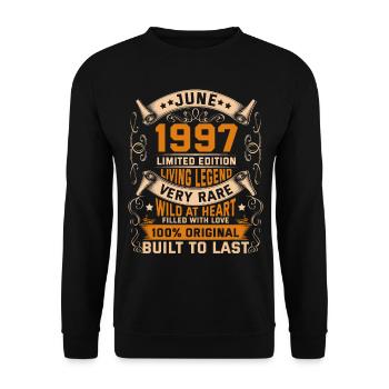 Birthday Legends 100% Original June 1997 - Unisex Pullover - Schwarz - Vorne - Alina (178cm) & Michal (187cm)