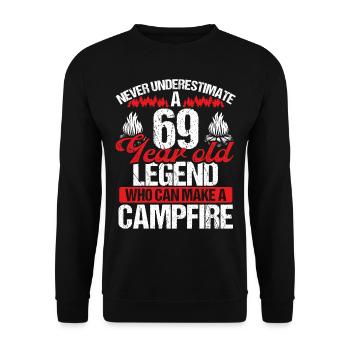 69 Year Old Camper Scouting Scout 69 Birthday - Unisex Sweatshirt - black - Front - Alina (178cm) & Michal (187cm)